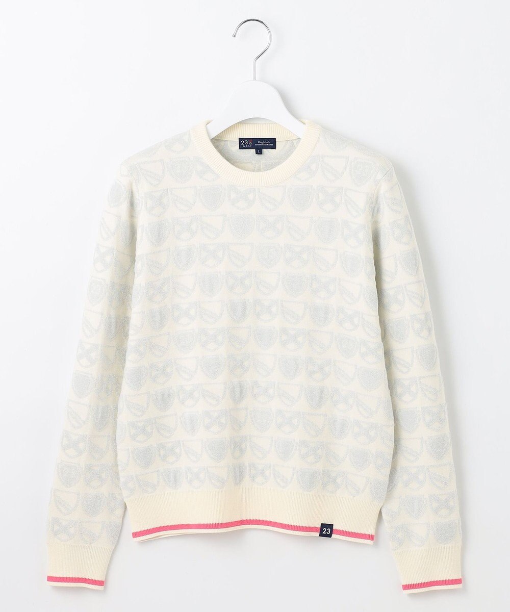 23区GOLF 【WOMEN】エンブレムジャガード ニット 