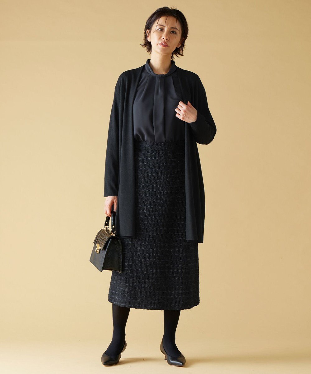 自由区 【洗える】ライトサテン ブラウス 