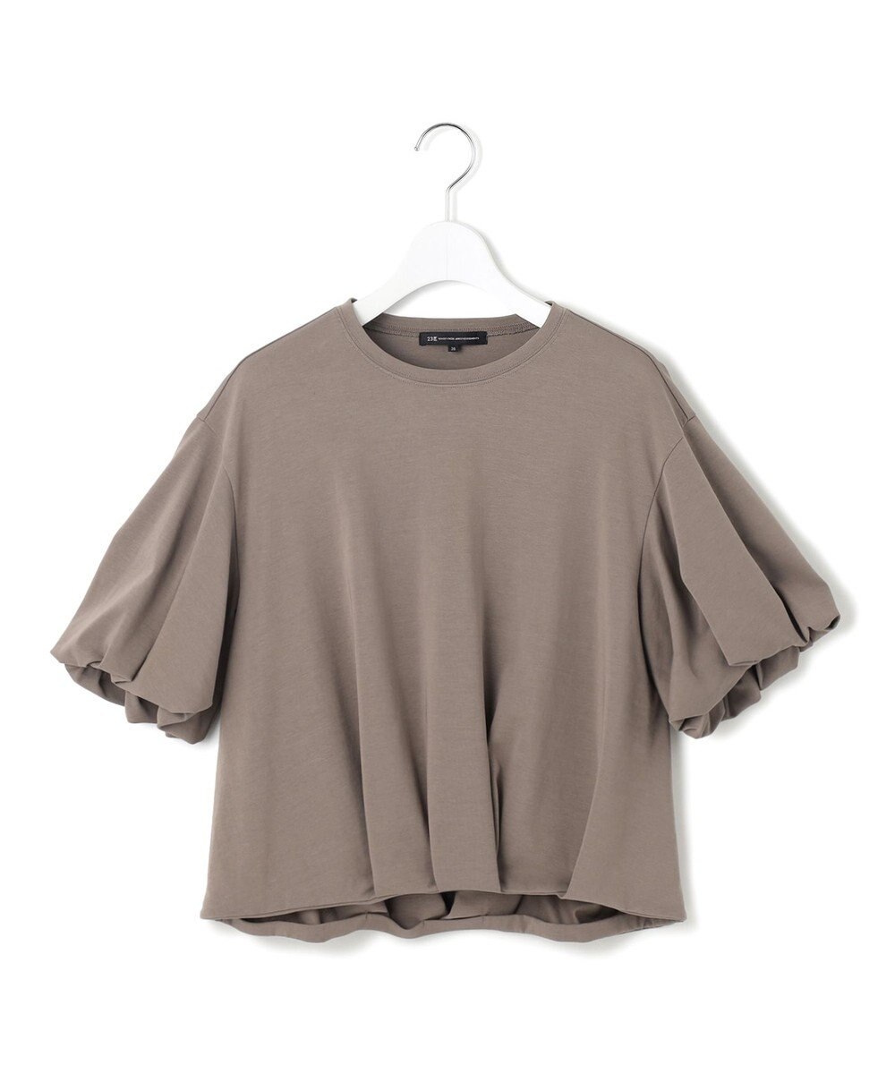 23区 【WEB&一部店舗限定/接触冷感】ツイストコットンプレーティング バルーンスリーブ カットソー 