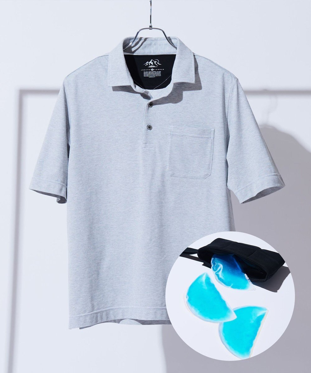 JOSEPH ABBOUD MOUNTAIN 暑さに徹底抗戦【首元に冷感ジェル】フリーズパックポロ 無地タイプ 