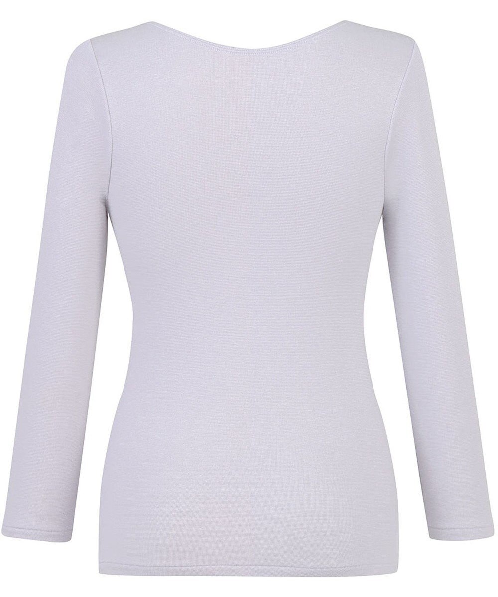 Wing あったかインナー 綿混素材 裏起毛(肌側) よく伸びる素材 ストレッチ性 【ラクのびサーモ】 保温性 8分袖 長袖 秋 冬 EL6812 ウイング／ワコール 