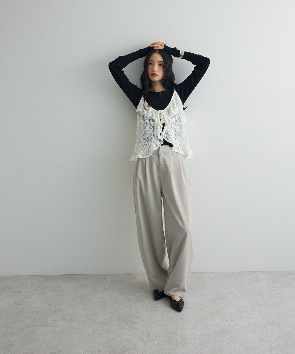 Green Parks レースフリルキャミビスチェ 