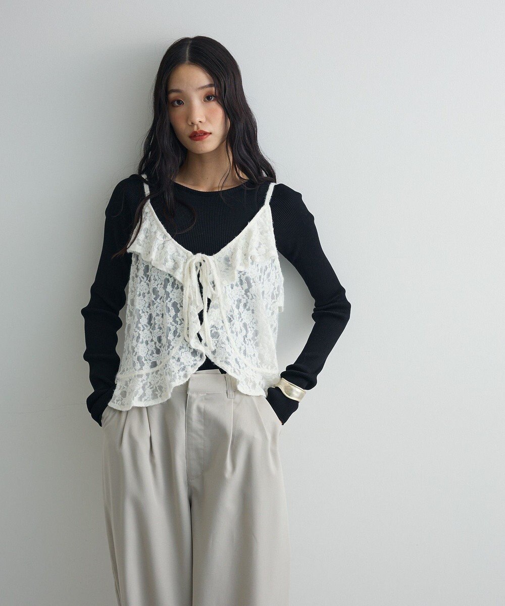 Green Parks レースフリルキャミビスチェ 