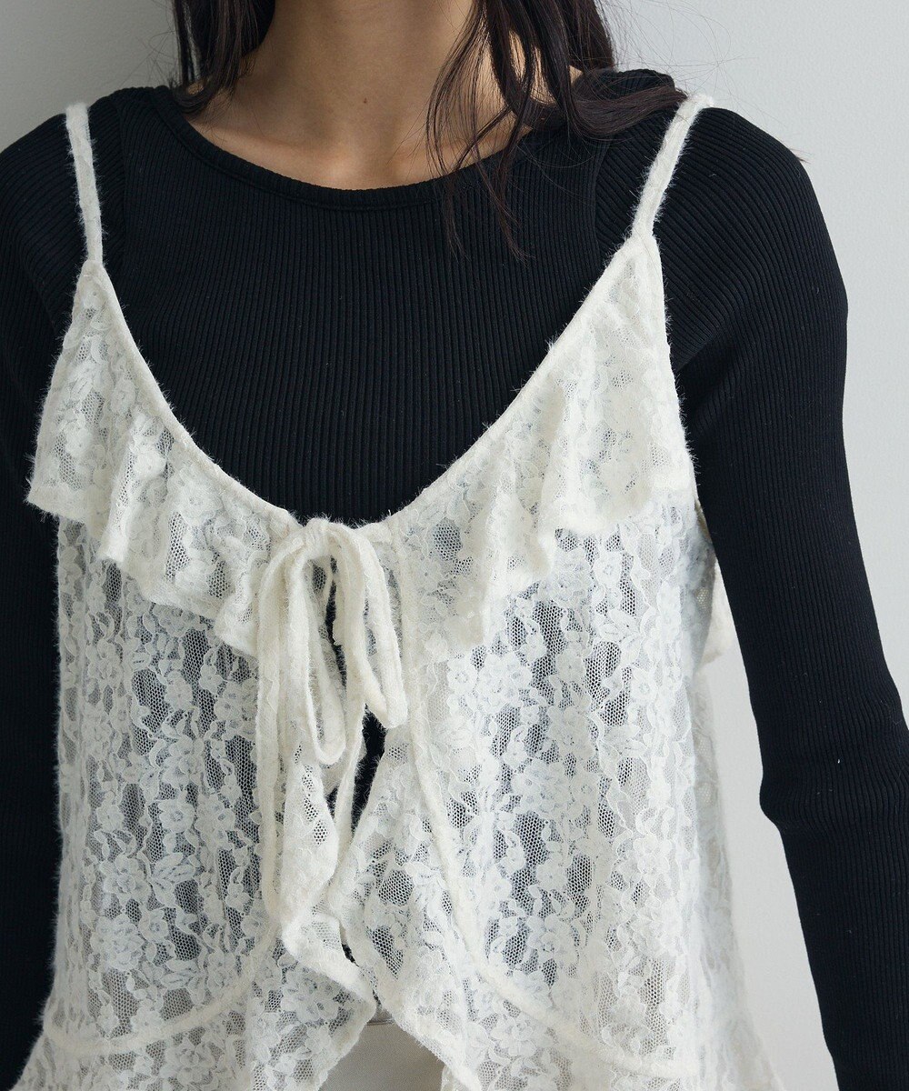 Green Parks レースフリルキャミビスチェ 