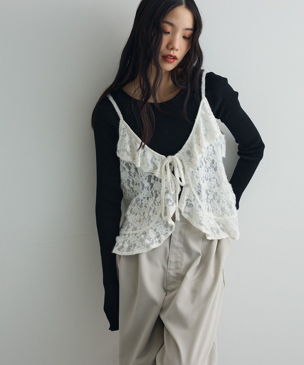 Green Parks レースフリルキャミビスチェ 