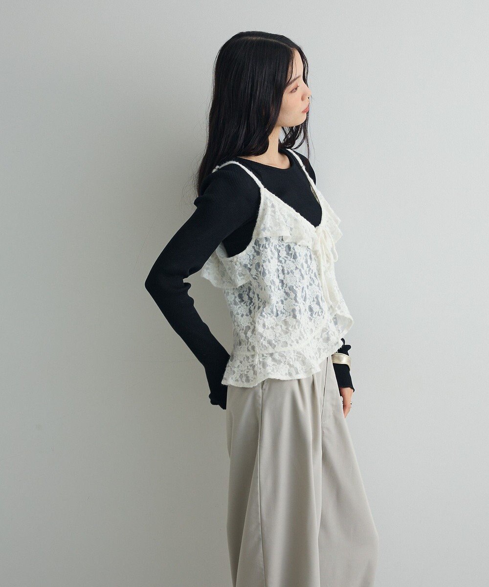 Green Parks レースフリルキャミビスチェ 