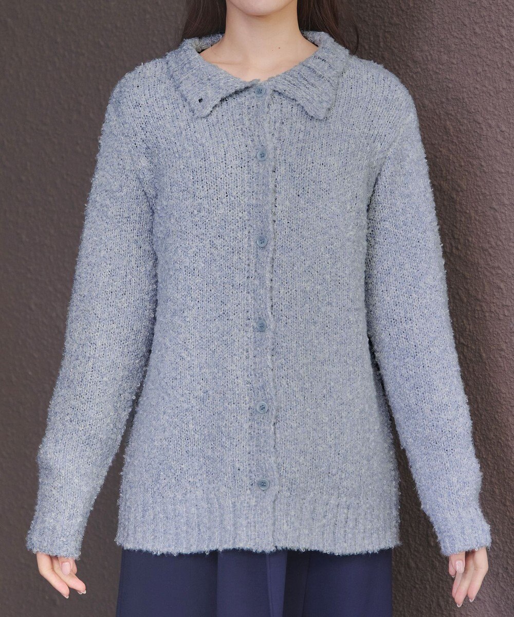 Tiaclasse 【着丈が選べる】ハイネックブークレカーディガン 