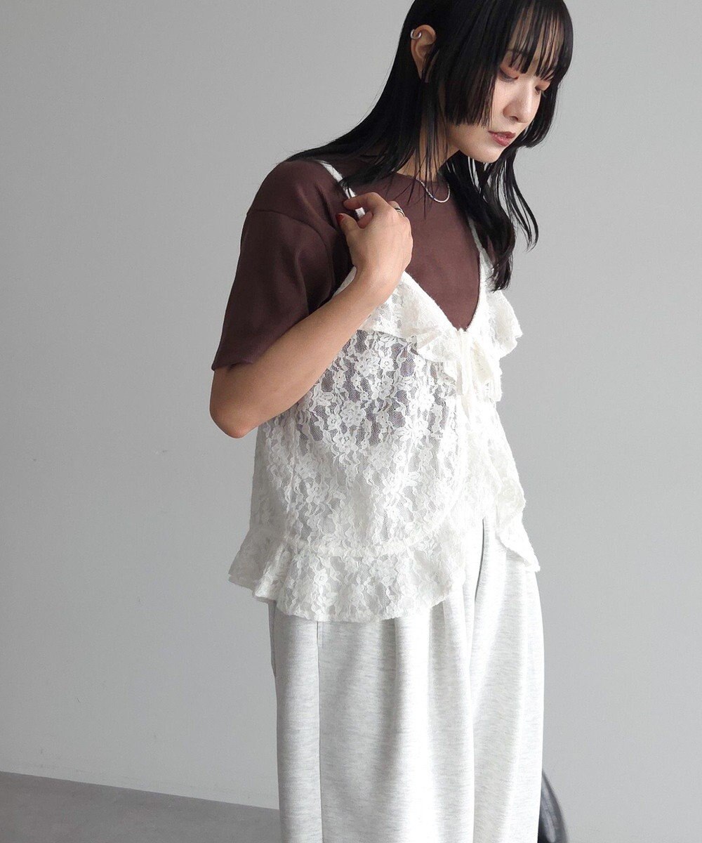 Green Parks レースフリルキャミビスチェ 