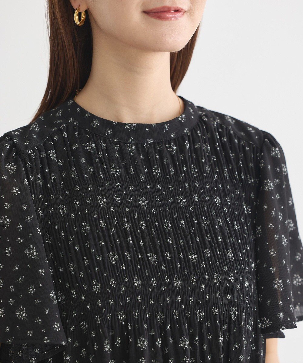 earth music&ecology マジョリカプリーツ半袖ブラウス 