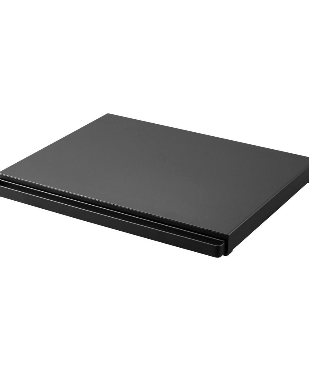 tower キッチン家電下スライドテーブル タワー ブラック 