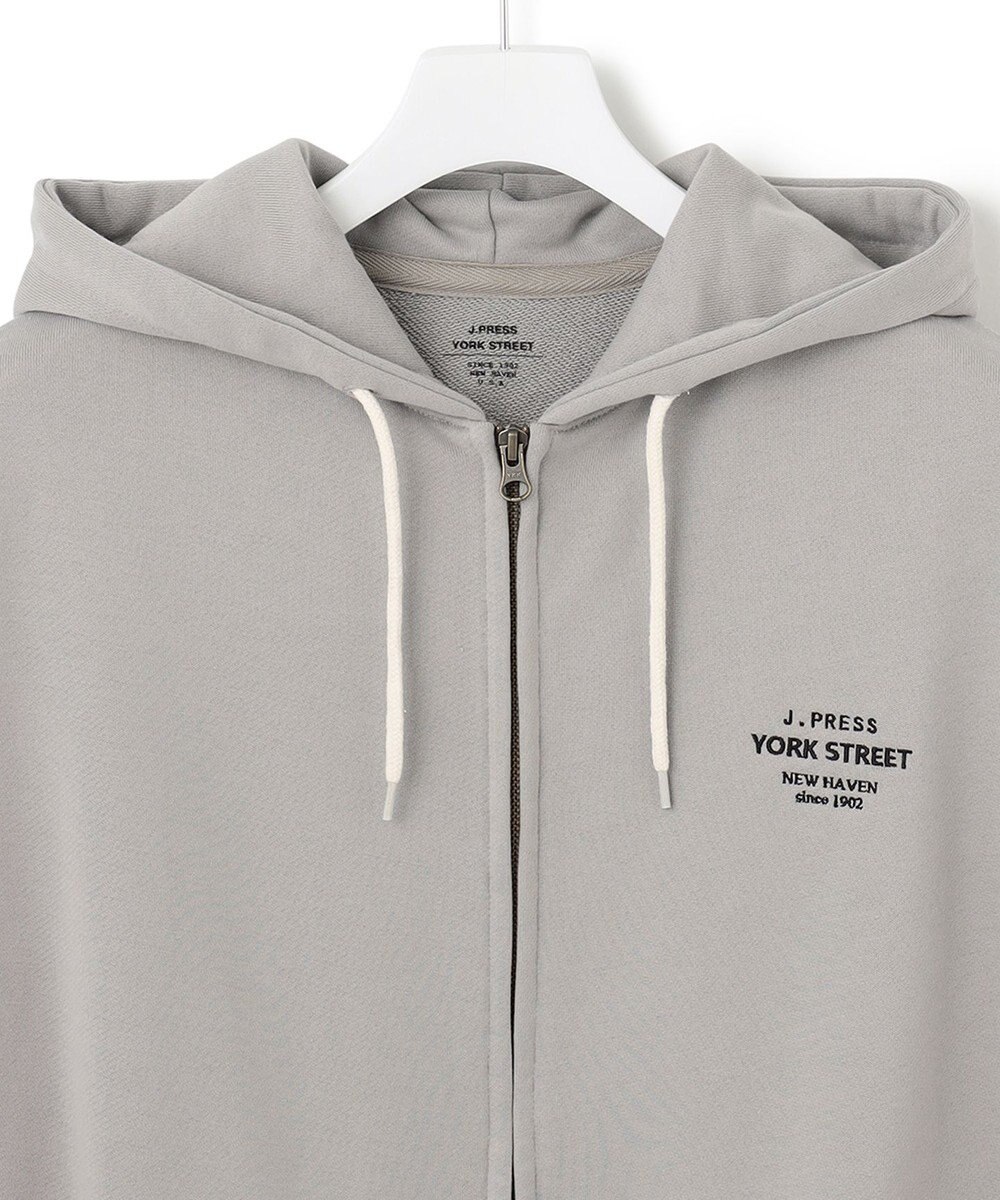 J.PRESS YORK STREET 【UNISEX】フルジップ裏毛ロゴパーカー 