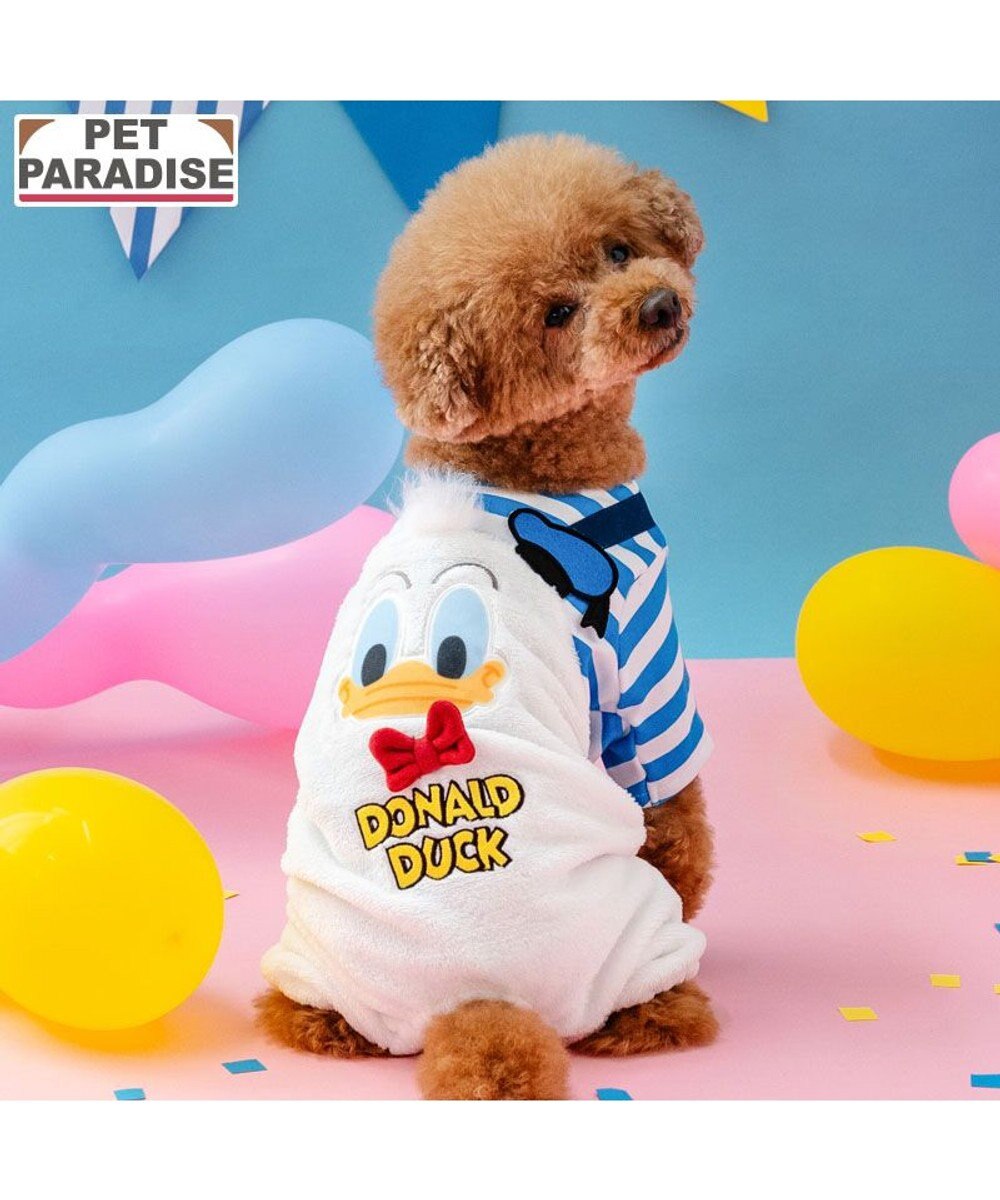 PET PARADISE ディズニー ドナルドダック 顔 ふわ パンツ上下 小型犬 