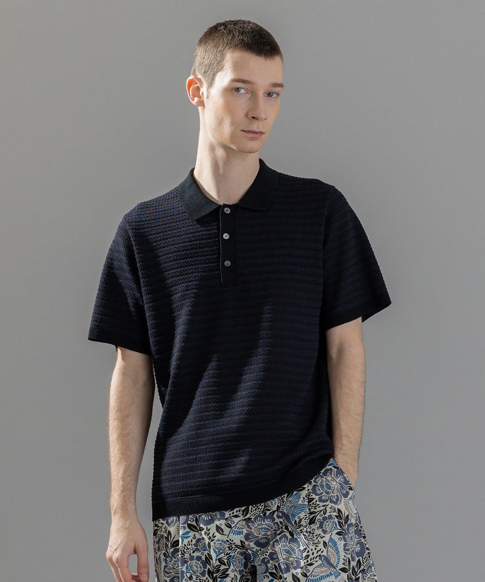 JOSEPH HOMME 【洗える】ジオメトリックボーダー　ポロニット 