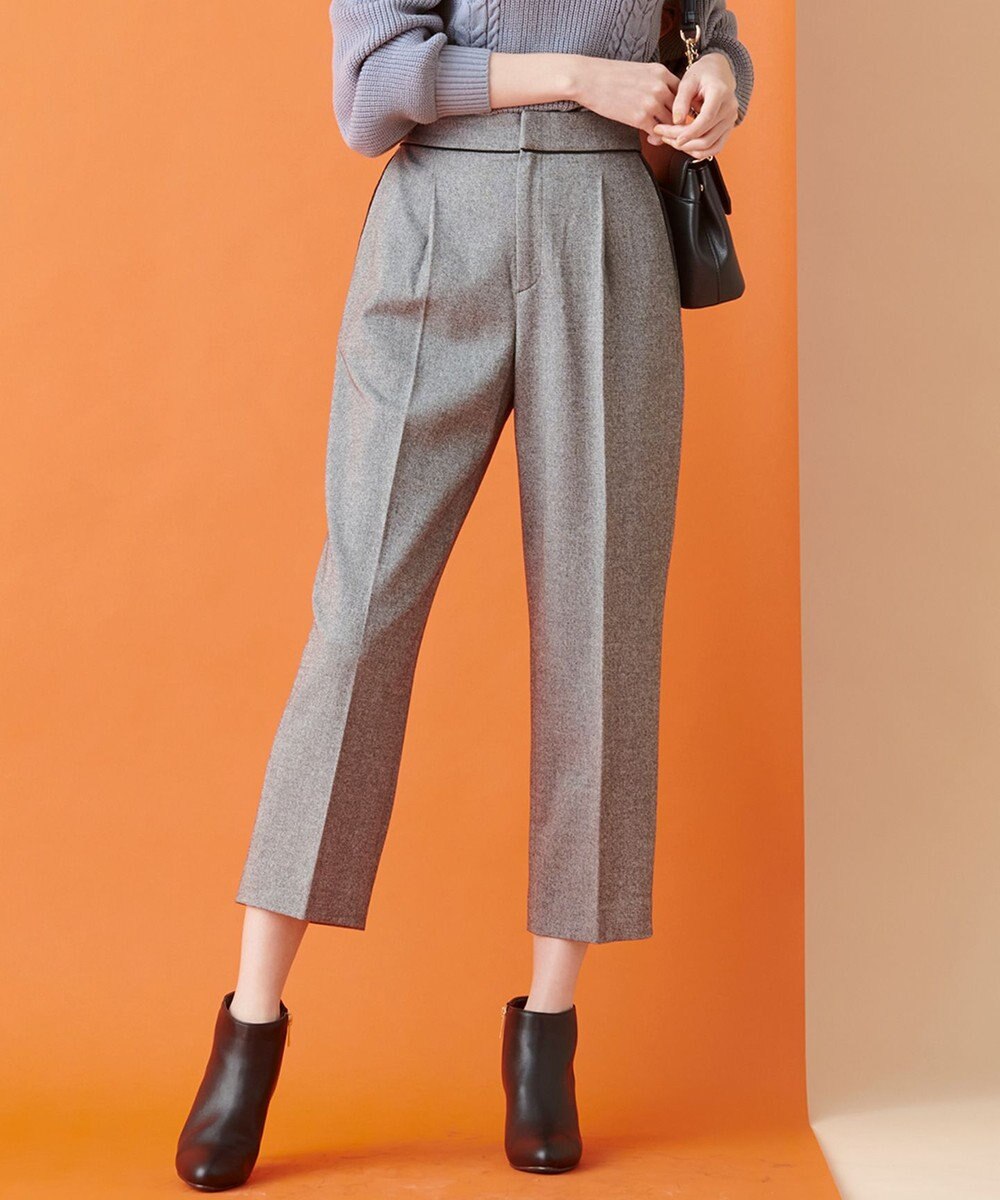 ANY SIS 【洗える】ハイウエストソフトテーパード パンツ 