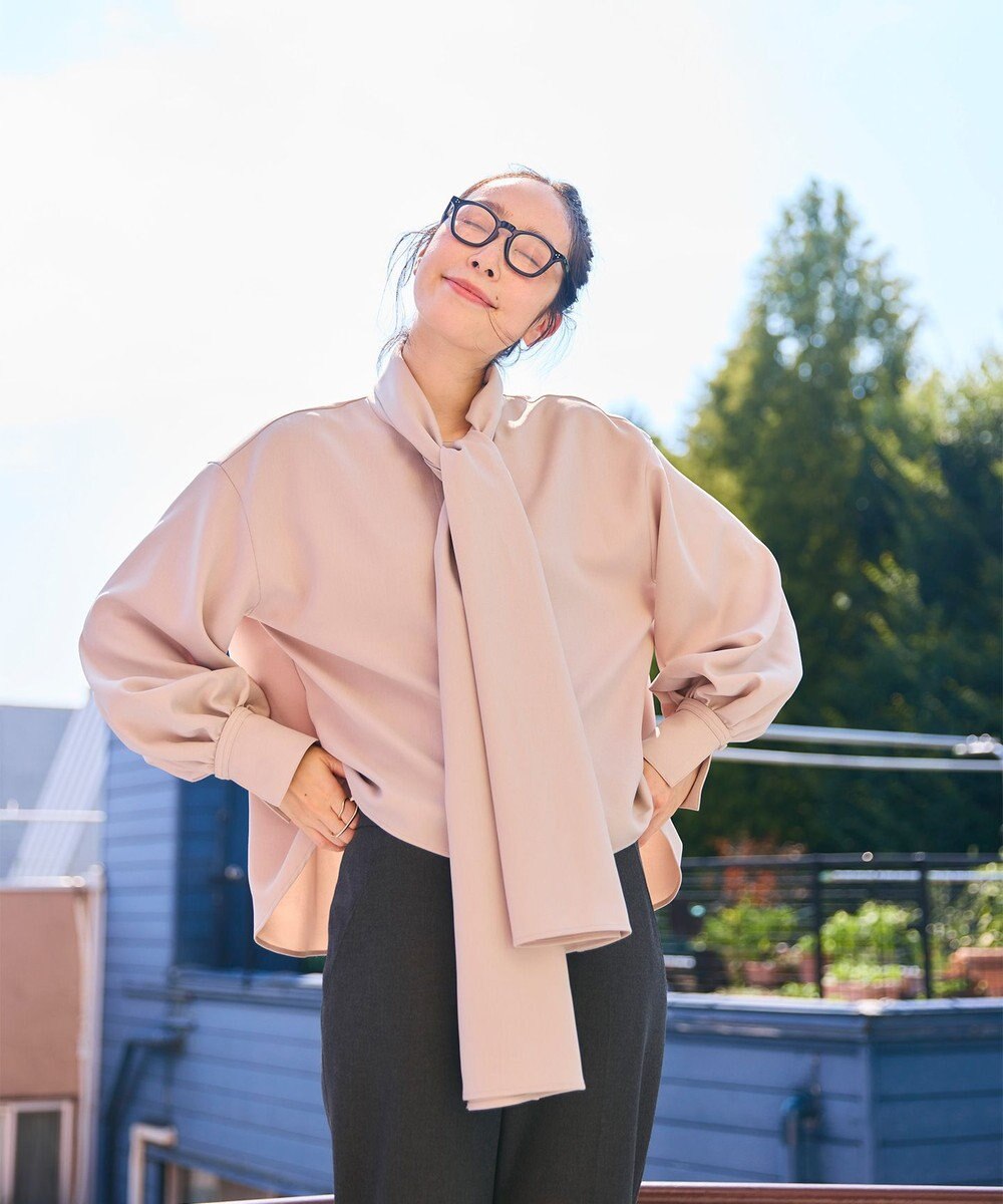 #Newans 【洗濯機可】ビックリボンパウダリーブラウス 