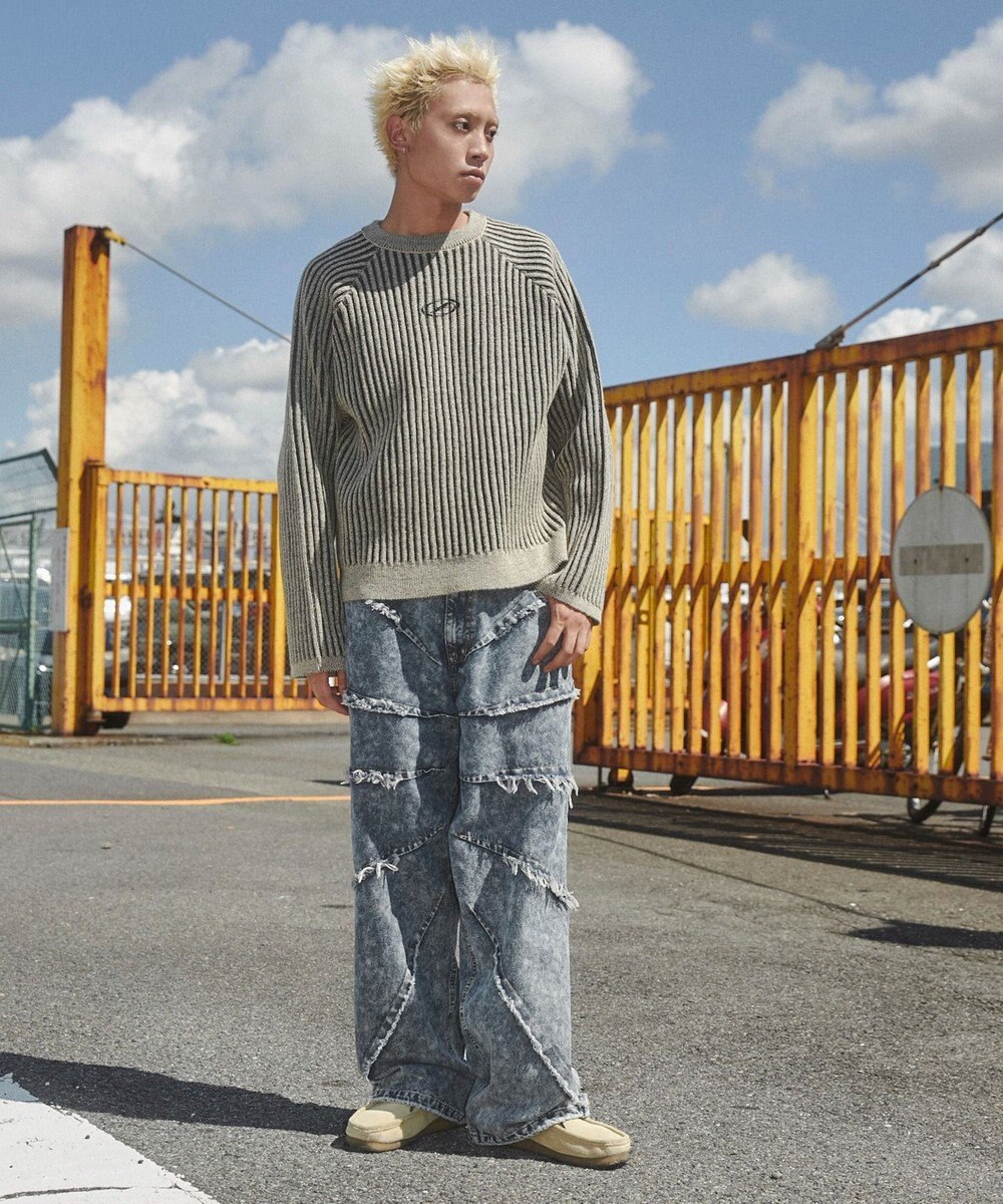 WEGO ダーツフリンジデニムパンツ 