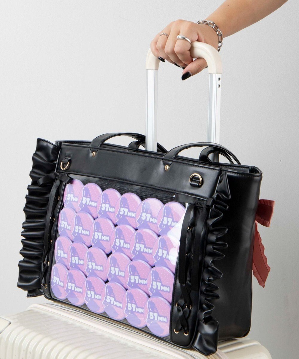 WEGO 【痛バ＆推し活グッズ】きらめきレースアップフリル痛バッグ 