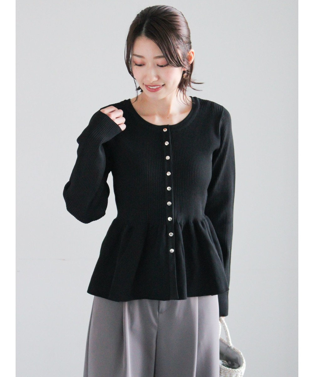 Te chichi 前後2WAYペプラムカーディガン 