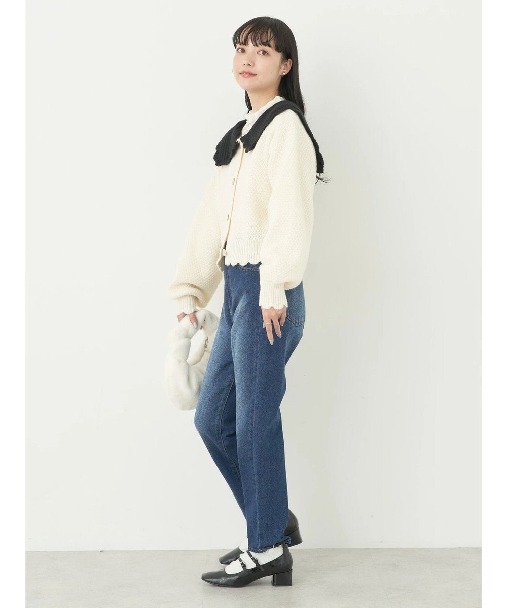 earth music&ecology フリルカラーカーディガン 