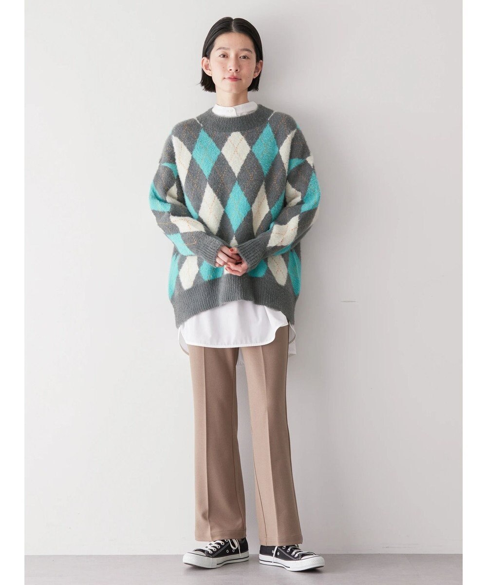 AMERICAN HOLIC イージーケアバンドカラーシャツチュニック 