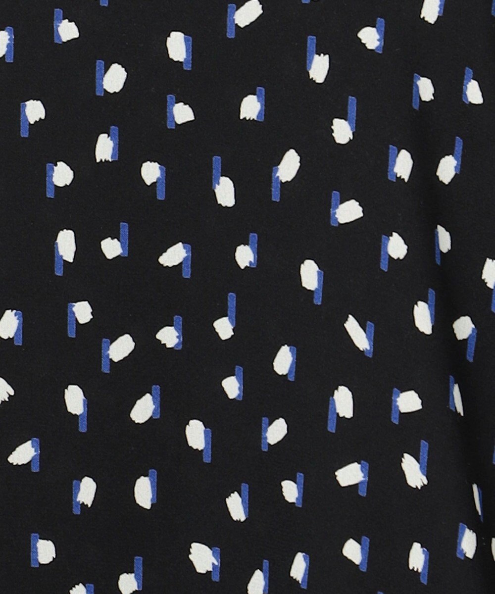 ICB L 【先行予約・WEB限定】BackSatinAmunzen 5分袖キーネックブラウス 