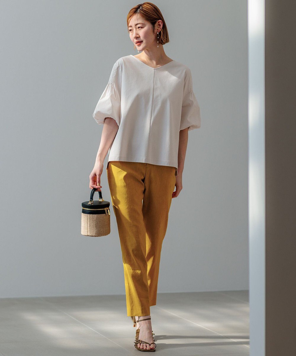 23区 【新色追加/洗える】スムースデザイン パフスリーブ カットソー 