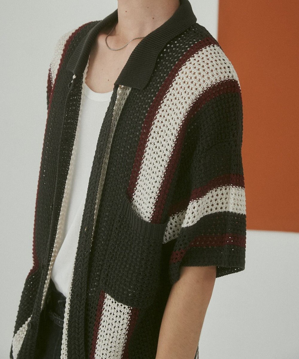 WEGO メッシュストライプニットカーディガン（SS） 