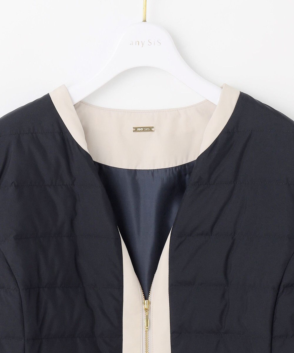 ANY SIS 【2WAY】ノーカラーダウン ジャケット 