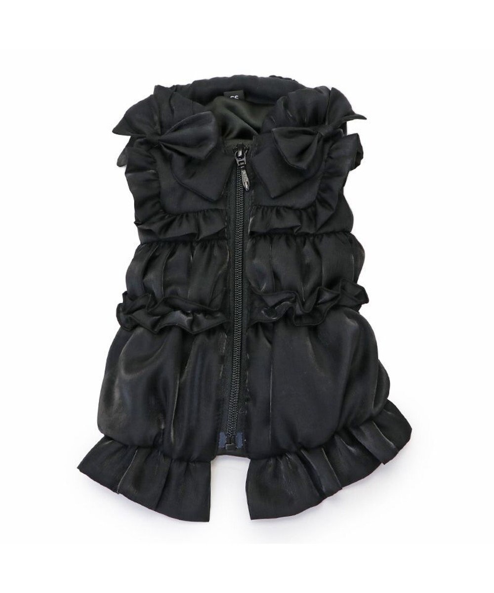 PET PARADISE cherircouture リボン ギャザーベスト 《ブラック》 小型犬 