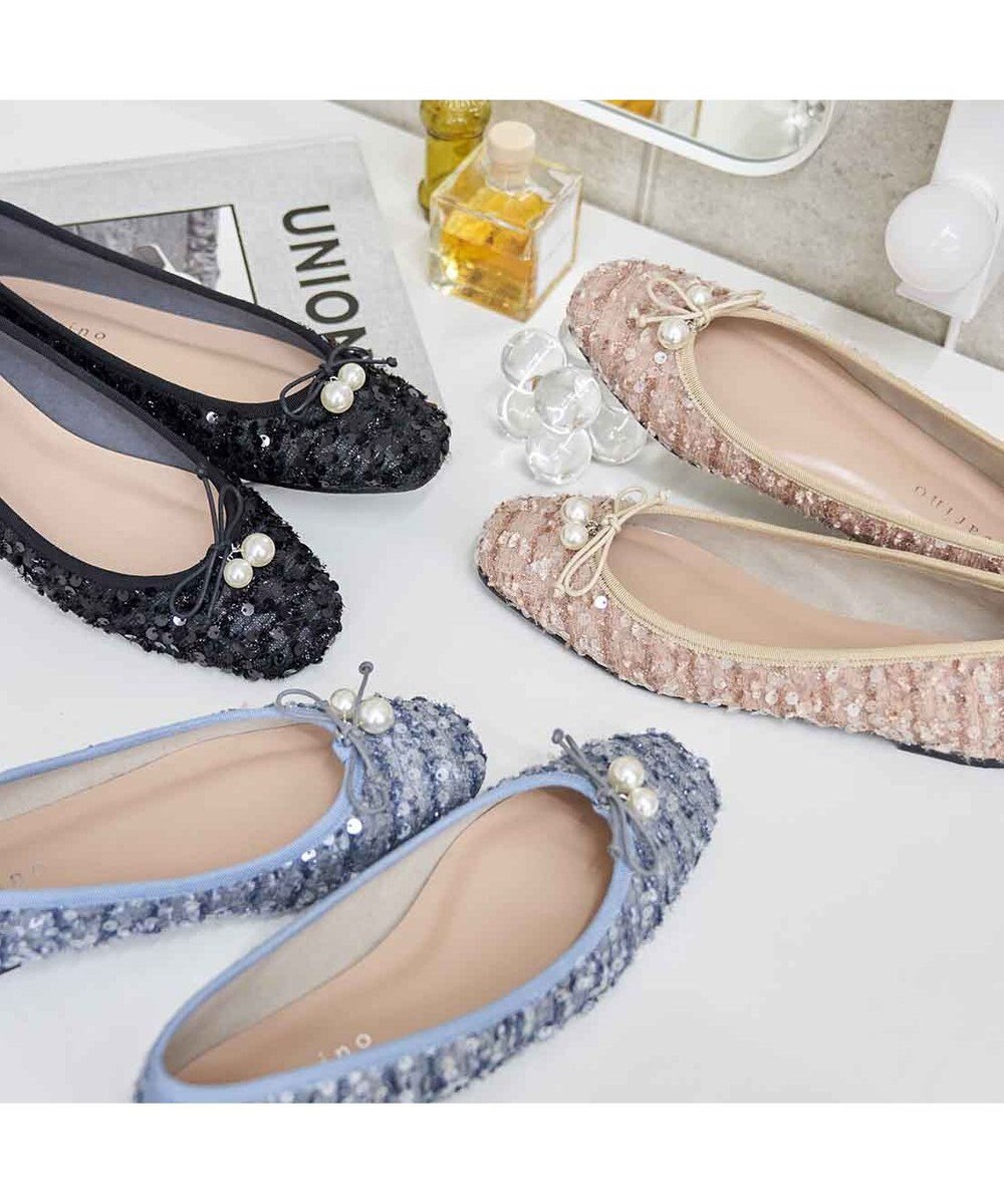 MODE ET JACOMO <carino>パールビジュー付きデザインバレエ 