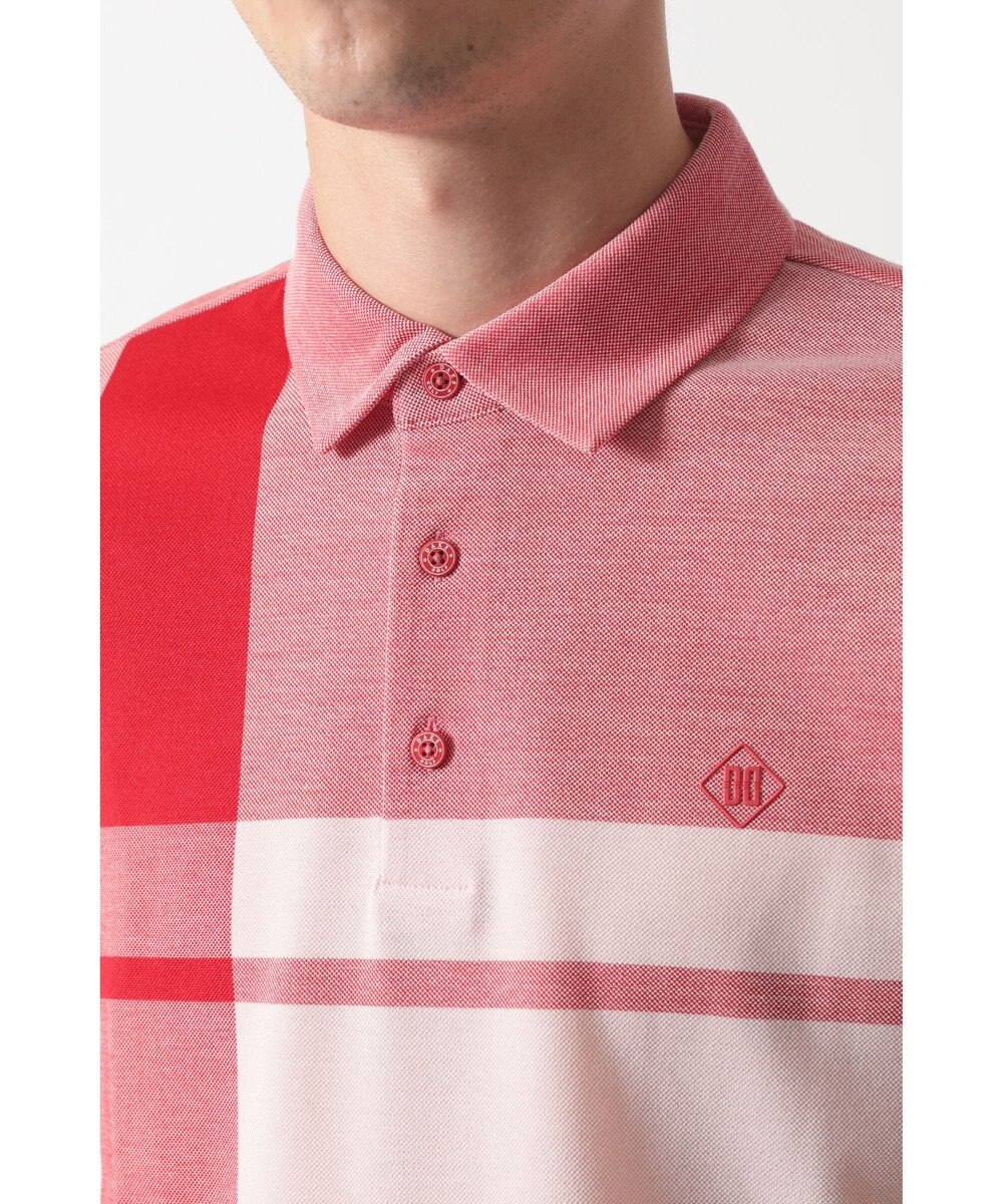 DAKS [DAKS GOLF] チェック冷感半袖ポロシャツ 