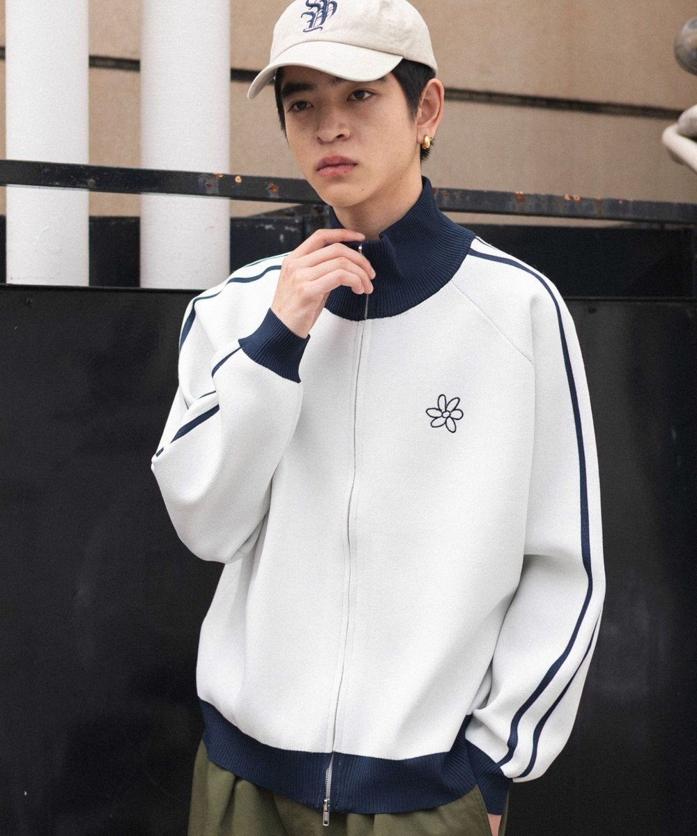 WEGO 【ユニセックス着用ITEM】ライントラックニットジャケット 