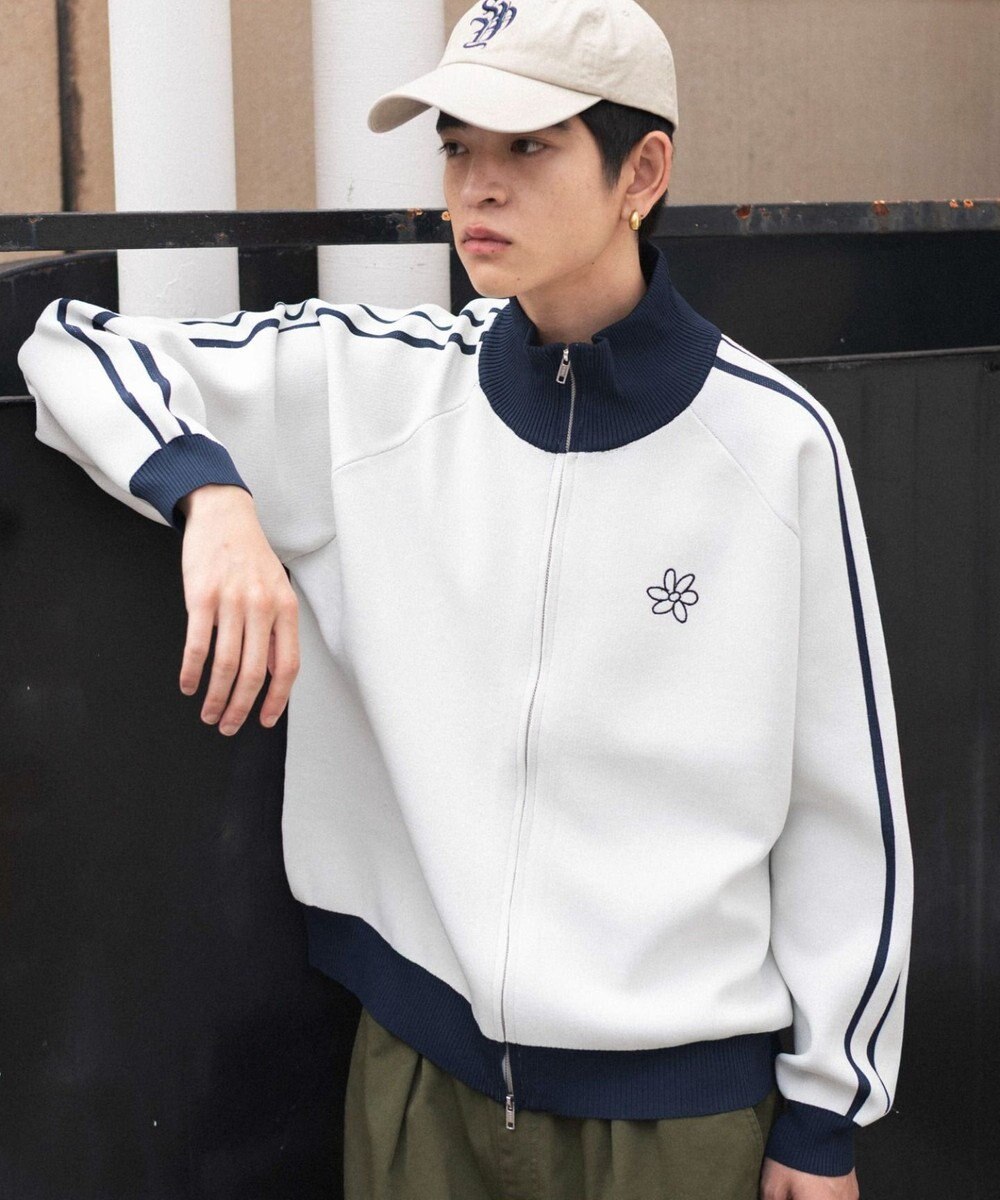 WEGO 【ユニセックス着用ITEM】ライントラックニットジャケット 