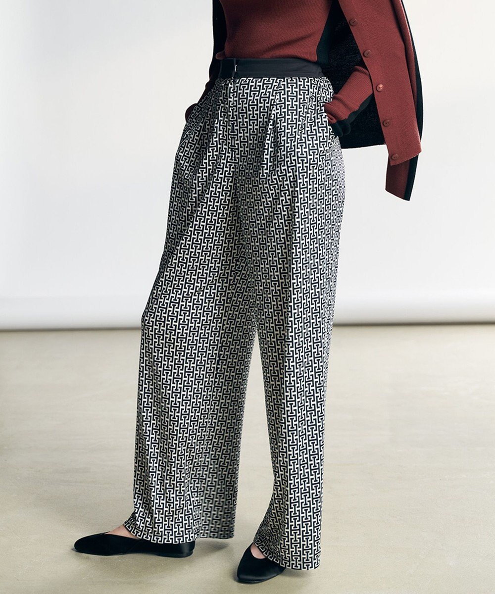 ICB L 【30th ANNIVERSARY】 モノグラムプリントスムース ワイドパンツ 