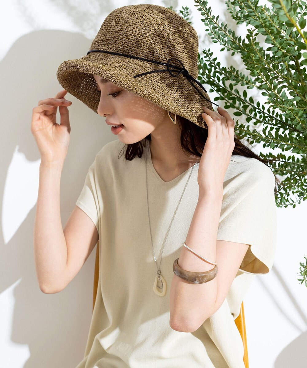 Tiaclasse ナチュラルな風合いのアンダリミックスクロシェハット 