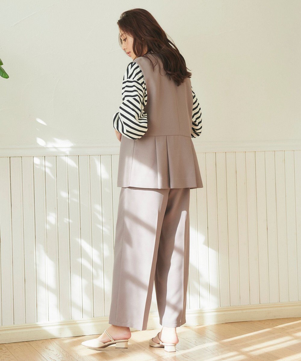 Feroux 【洗える】バックペプラム ジレ 