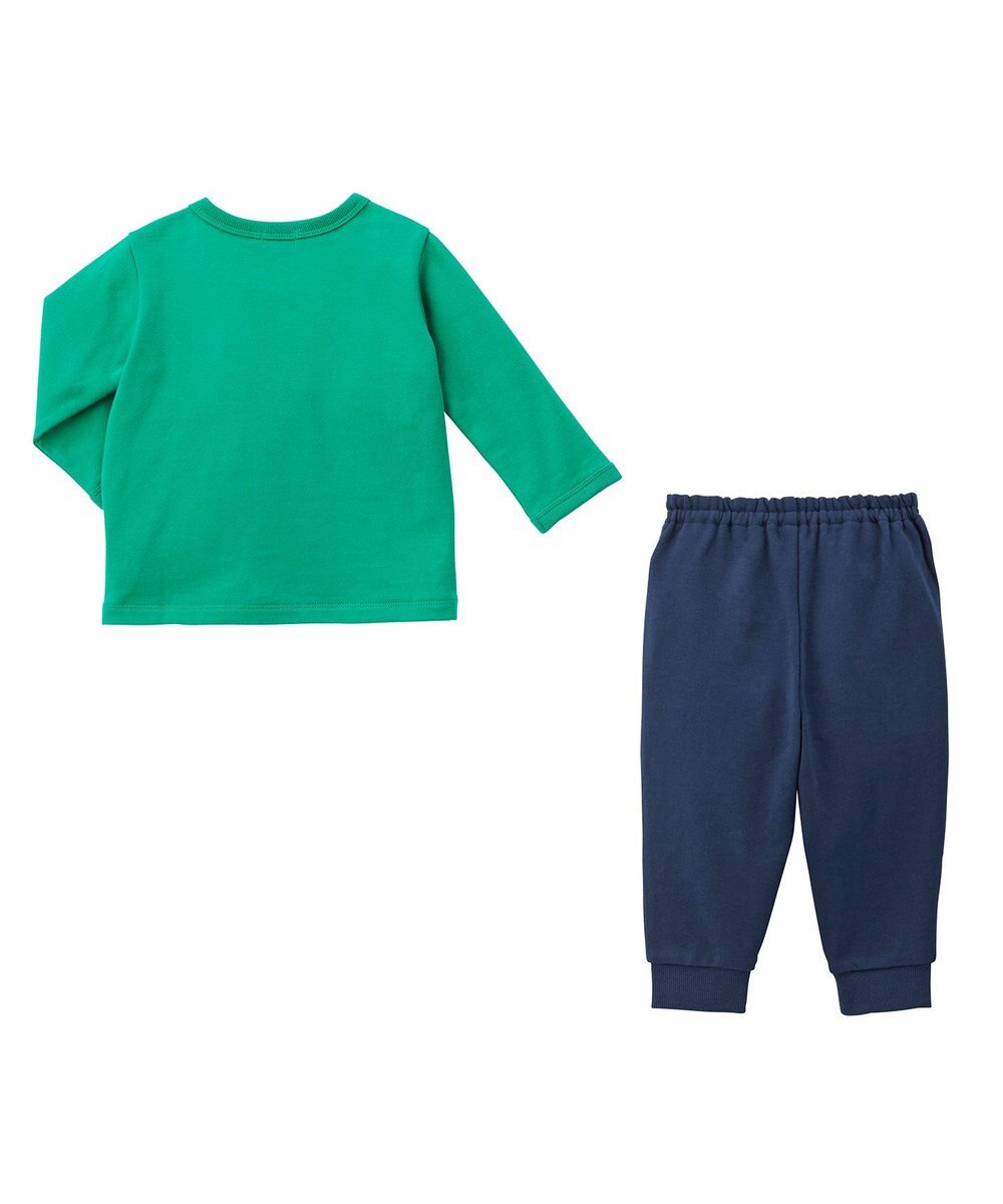 MIKI HOUSE HOT BISCUITS 【80-120cm】ミニ裏毛パイル素材 ジェットコースター柄 ルームウェアセット 