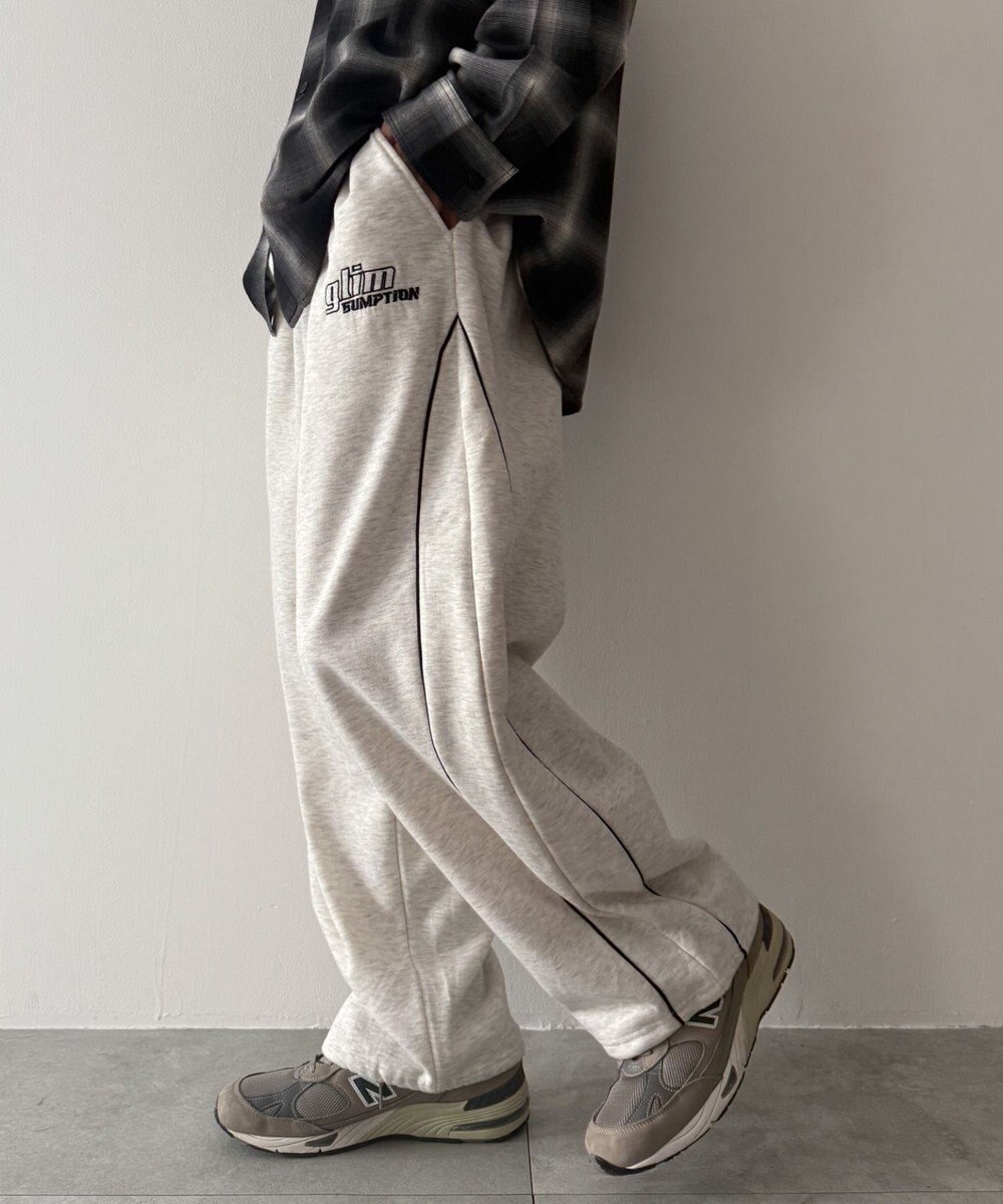 WEGO 【ウエストゴム】パイピングスウェットパンツ 