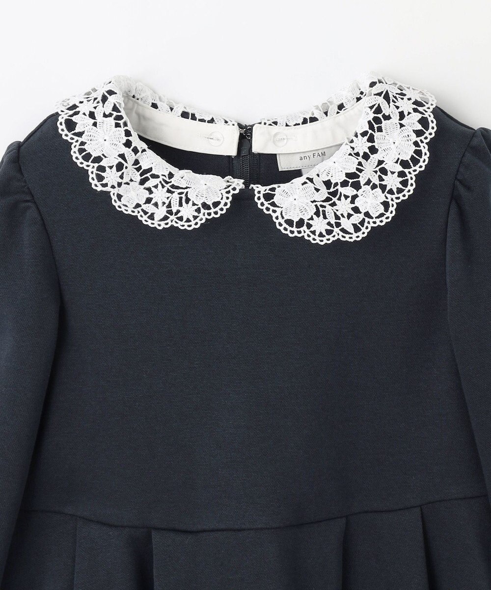 ANY KIDS レース襟付き長袖ワンピース 