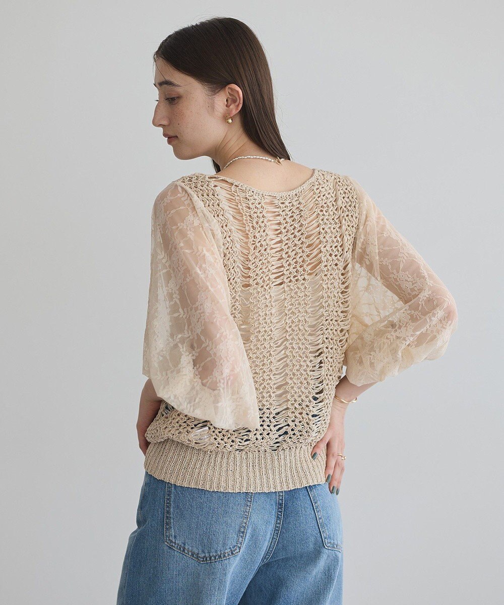 YECCA VECCA 【archive】テープヤーン袖レースプルオーバー 