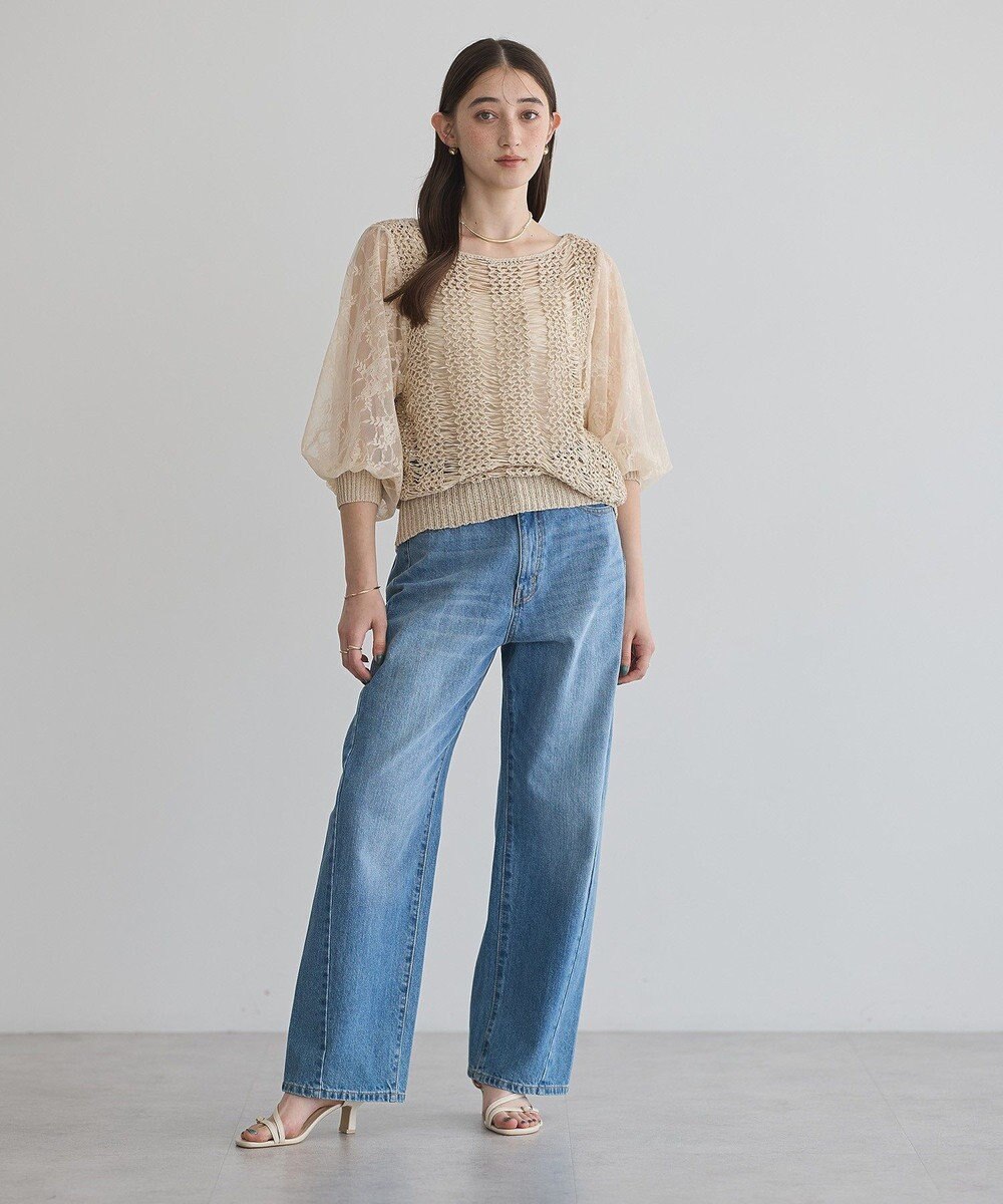 YECCA VECCA 【archive】テープヤーン袖レースプルオーバー 