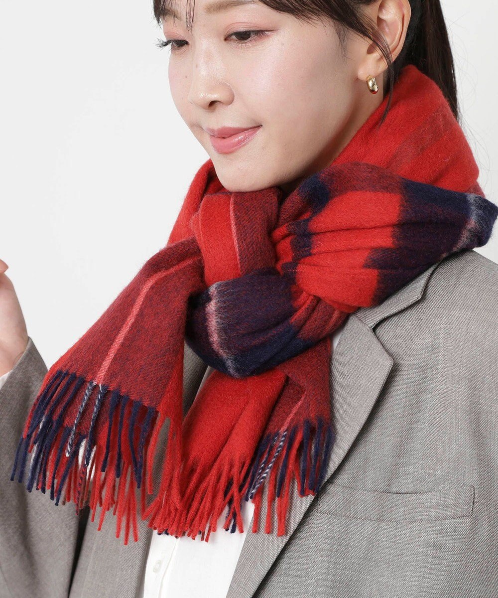 MOONBAT MACKINTOSH PHILOSOPHY(マッキントッシュ フィロソフィー）ウール100% 2WAYチェックポンチョストール 