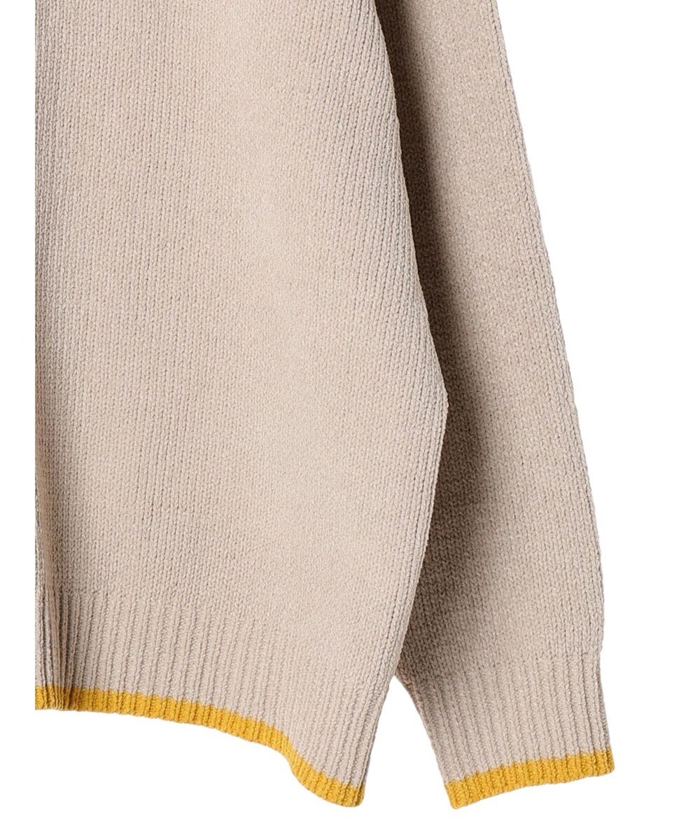 CRAFT STANDARD BOUTIQUE 洗えるモールニット配色プルオーバー 