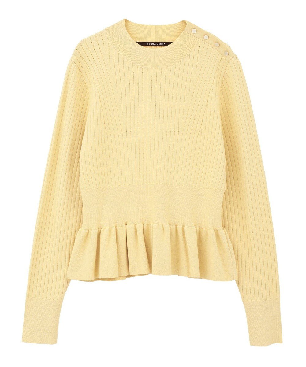 YECCA VECCA 金釦ペプラムニット 