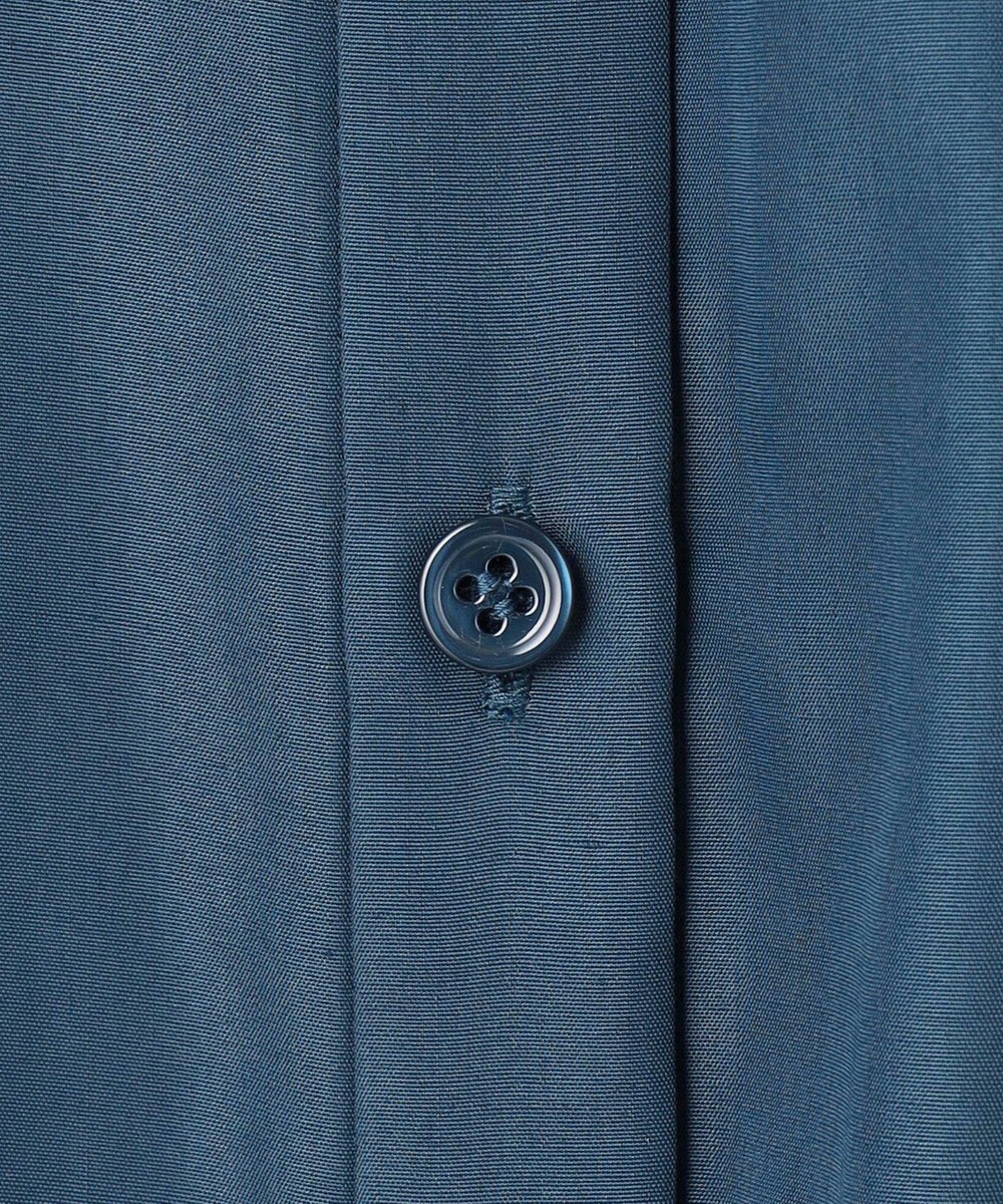 ICB 【洗える】 スパンローンプリーツ バンドカラーシャツ 