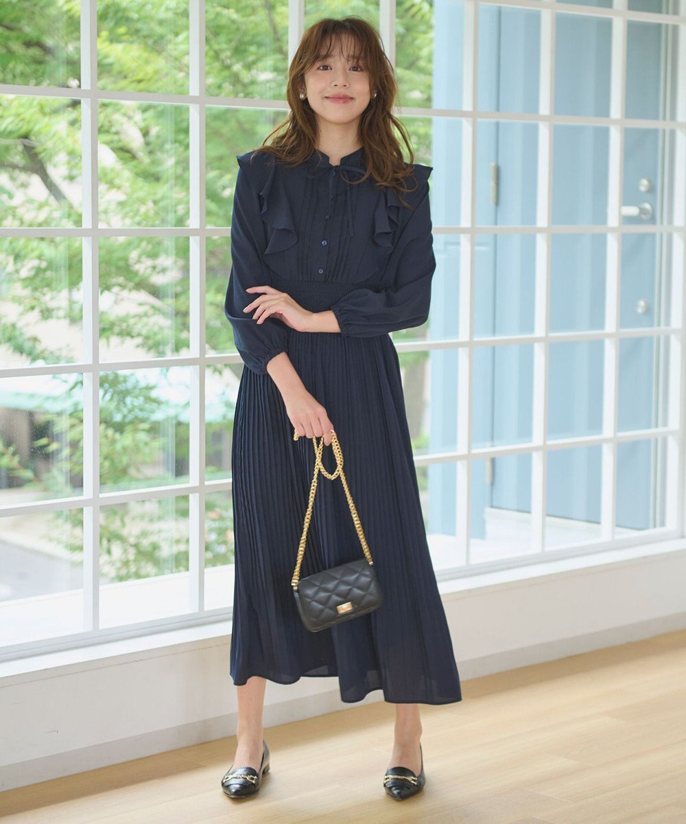 Feroux 【洗える】プリーツ ワンピース 