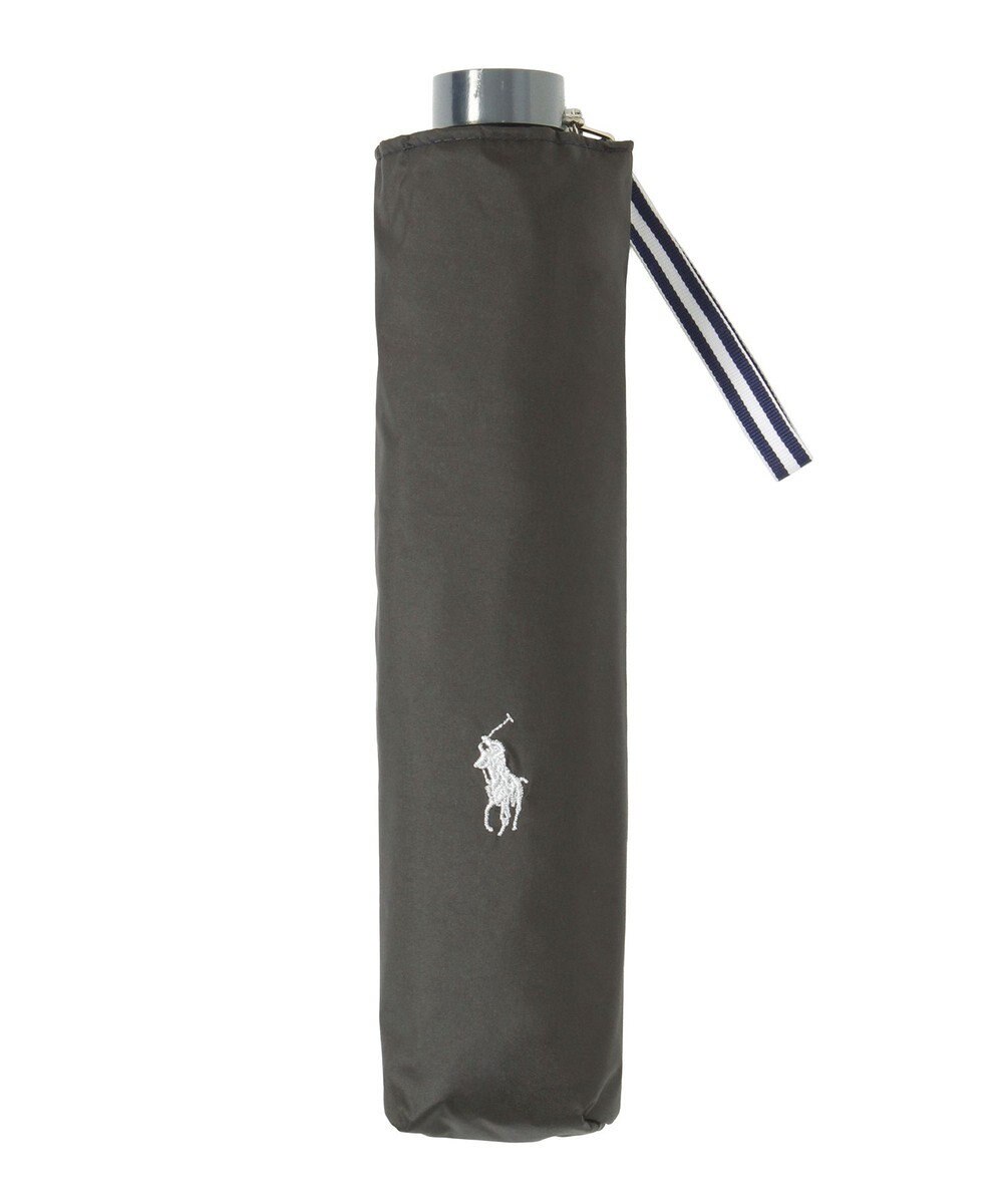 MOONBAT 【遮熱・遮光】POLO RALPH LAUREN(ポロ ラルフローレン)無地 PP刺繍 晴雨兼用 雨傘 折りたたみ傘 簡単開閉 