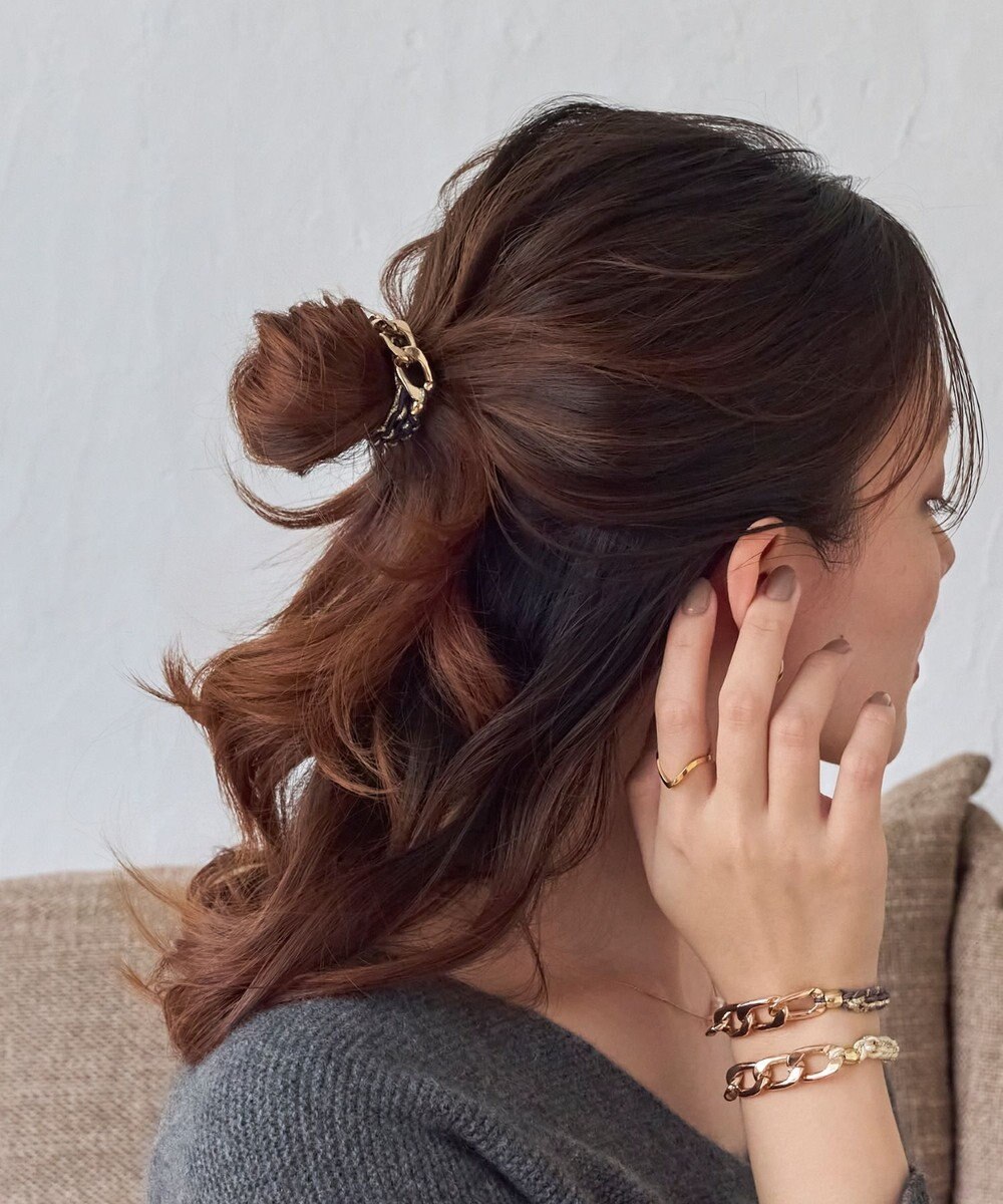 Phoebe 2wayツイストメタルヘアブレス　ネイビー 