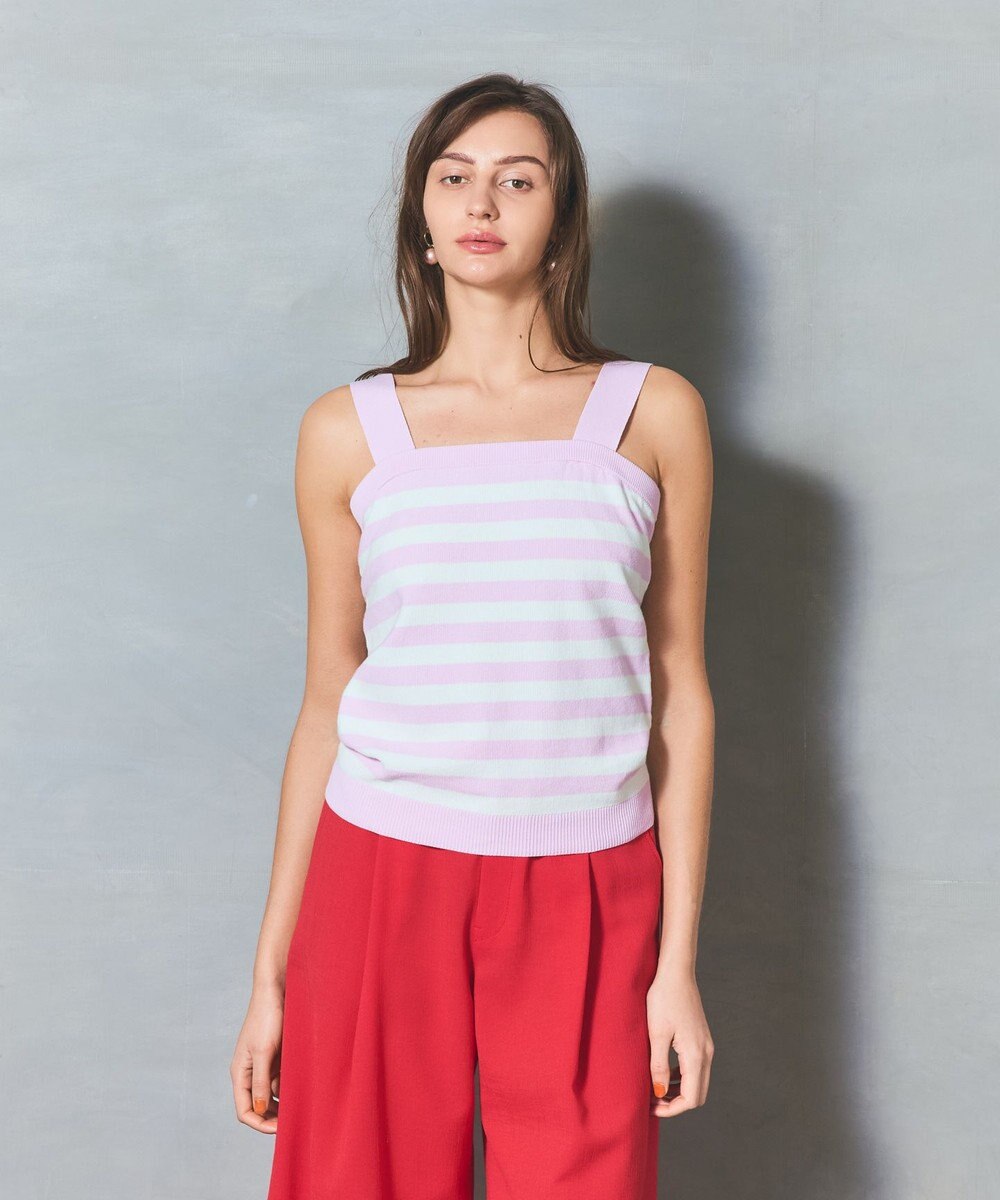 GRACE CONTINENTAL ボーダーニットキャミ 