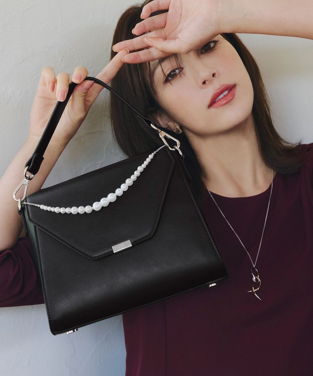 Tiaclasse 【安田美沙子さん着用・4way /2TYPEハンドル】パールチェーン付きハーフフォーマルミニバッグ 